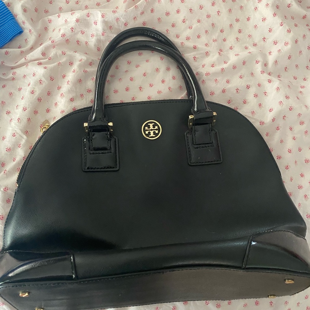 Tory Burch Robinson Dome Saffiano Leather Satchel Bag
